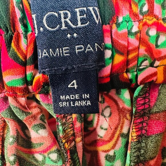 ⭐J.Crew Jamie Womens Floral Tropical Novelty Print Casual Formal Pants Sz 4 New - Picture 4 of 9